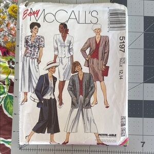 Vintage McCall’s 5197 Sewing Pattern (1991) – Misses’ Jacket, Blouse, Skirt